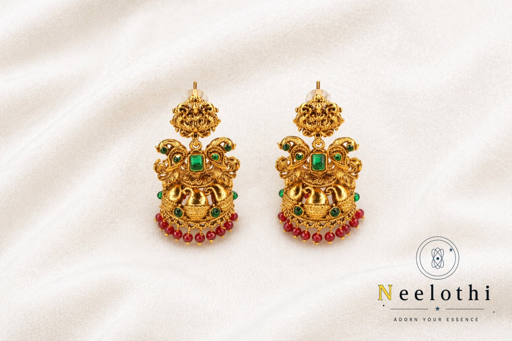 Madhurakshi Green Red Earing